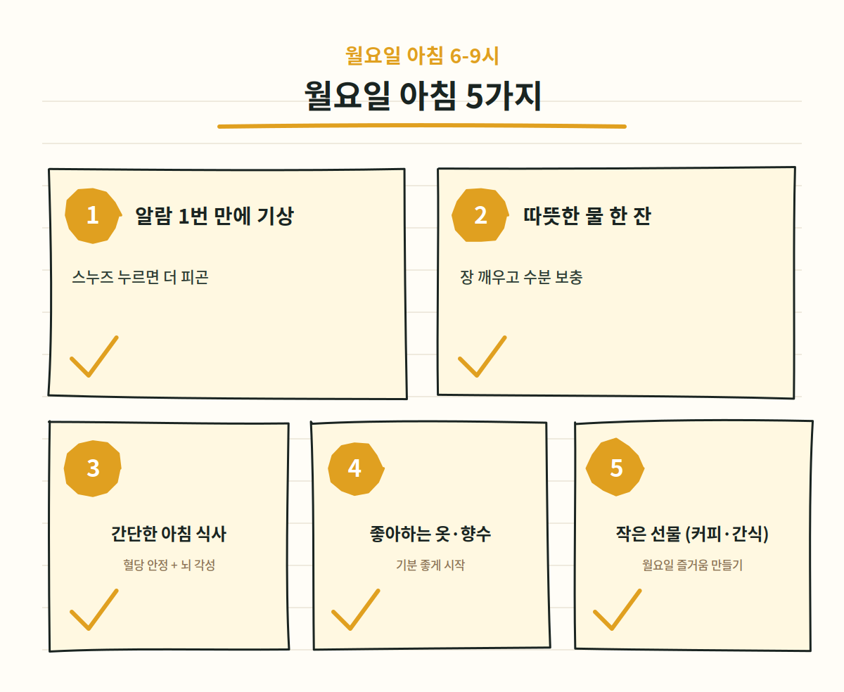 월요병 극복 - 월요일 아침 5가지 루틴